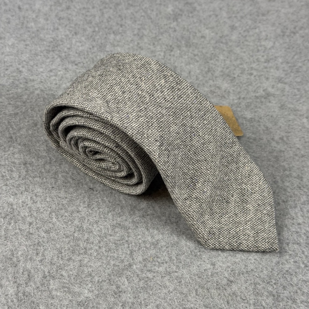 Onassis Redmond Wool Skinny Neck Tie Heather Gray Slim Mens FW12 NWT 59x2.5"